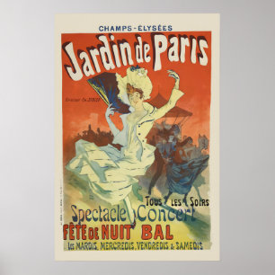 Jardin de Paris 1897 Vintage Stijl Franse Kunst Poster