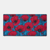 Jardin de pavot rouge sur bleu (Recto)