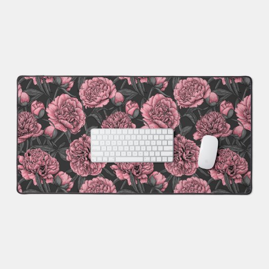 Jardin de pivoine nocturne rose et gris (Clavier et souris)
