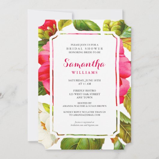 Jardin de pivoines Floral | INVITATION FÊTE DES MA (Devant)