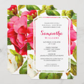 Jardin de pivoines Floral | INVITATION FÊTE DES MA (Devant / Derrière)