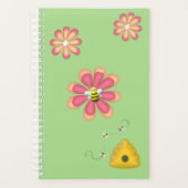 Jardin de printemps avec abeilles et fleurs (Devant)