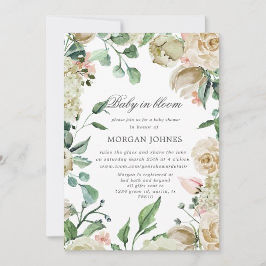 jardin de printemps virtuel Shower Invitation (Devant)