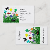 Jardin de puzzle avec des cartes de visite (Devant / Derrière)