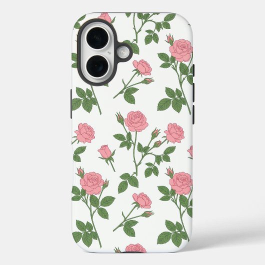 Jardin de roses carmin | Coque iPhone florale rose (Verso)