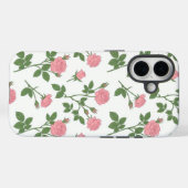 Jardin de roses carmin | Coque iPhone florale rose (Verso (horizontal))
