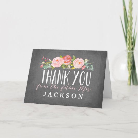 Jardin de roses | Carte de remerciement pour fianç (Devant)