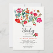 Jardin de roses | rose | Baby Shower | Invitations (Devant)