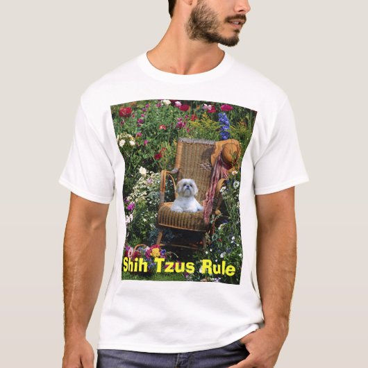 Jardin de T-shirt de règle de Shih Tzus (Devant)