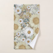 Jardin de tournesol à la campagne florale (Serviette à main)