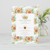 Jardin de tournesol Baby shower floral Invitation (Debout devant)