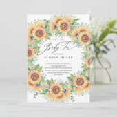 Jardin de tournesol Floral Baby Tea Invitation (Debout devant)