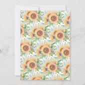 Jardin de tournesol Floral Baby Tea Invitation (Dos)