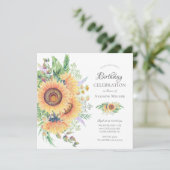 Jardin de tournesol Floral Invitation d'anniversai (Debout devant)