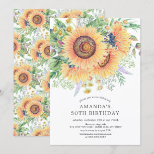 Jardin de tournesol Invitation de fête d'anniversa