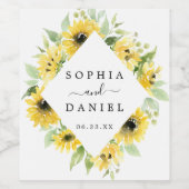 Jardin de tournesol Mariage Vins Étiquettes (Étiquettes simples)