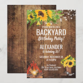 Jardin de tournesols Feu d'anniversaire Invitation (Devant / Derrière)