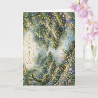 Jardin d'Eden - Genèse 2:8 KJV Carte chrétienne