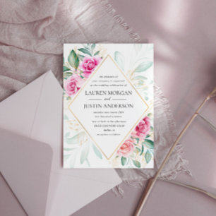 jardin délicat fleuri élégance mariage invitation