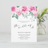 jardin délicat fleuri élégant Mariage Invitation (Debout devant)