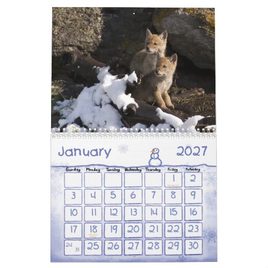 Jardin d'enfants dans le calendrier de Yellowstone (Jan 2027)