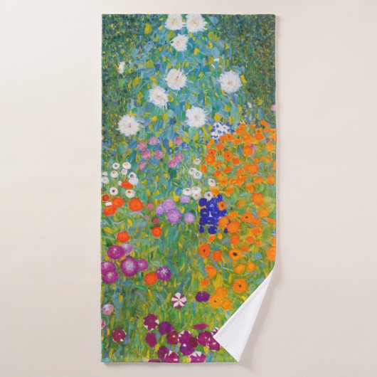 Jardin des fleurs par Gustav Klimt (Serviette de bain)