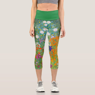 Jardin des fleurs par Gustav Klimt Capri Leggings