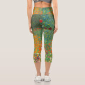 Jardin des fleurs par Gustav Klimt Capri Leggings (Verso)