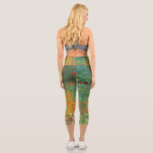 Jardin des fleurs par Gustav Klimt Capri Leggings (Verso)