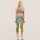 Jardin des fleurs par Gustav Klimt Capri Leggings (Recto)