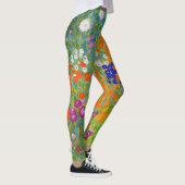 Jardin des fleurs par Gustav Klimt Leggings (Droite)