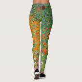 Jardin des fleurs par Gustav Klimt Leggings (Dos)