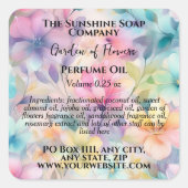 Jardin des fleurs Parfum Roller Bottle étiquette (Devant)