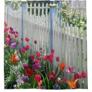 Jardin des tulipes rideau de douche à palissades