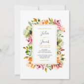 Jardin d'été Aquarelle Faire-part de mariage flora (Devant)