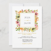 Jardin d'été Aquarelle Faire-part de mariage flora (Devant)