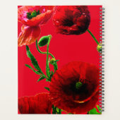 Jardin d'été de fleurs de pavot vert rouge (Dos)
