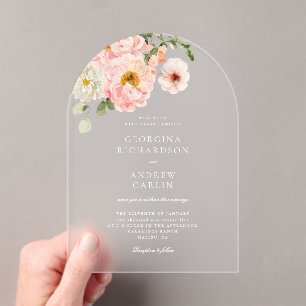 Jardin d'été doux Faire-part de mariage acrylique