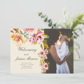 jardin d'été faire-part de naissance floral Carte  (Debout devant)