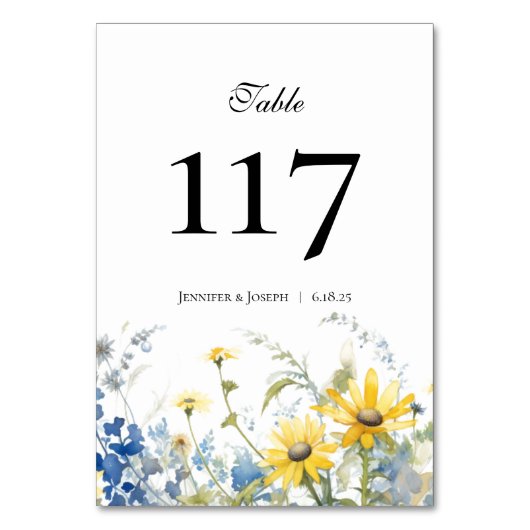 Jardin d'été Numéro de table de mariage (Par défaut)