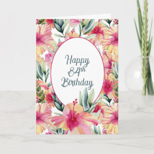 Jardin d'Hibiscus pour carte d'anniversaire 84 ans