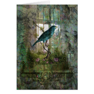 Jardin d'intérieur avec l'oiseau