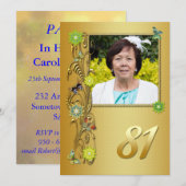 Jardin d'or 81e invitation de fête d'anniversaire (Devant / Derrière)