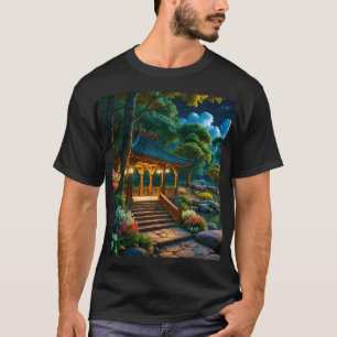 Jardin du T-shirt de nuit calme (1)