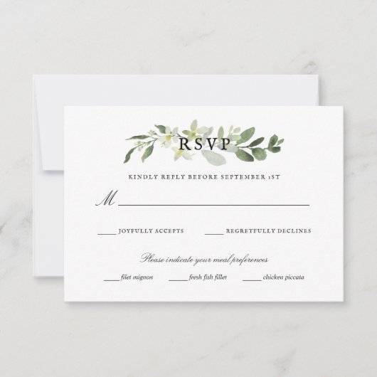Jardin élégant de verdure Eucalyptus Mariage RSVP (Devant)