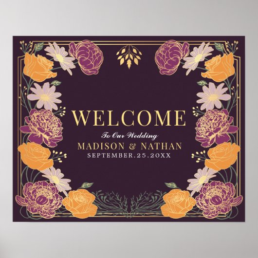Jardin enchanté Mariage Affiche de bienvenue (Devant)