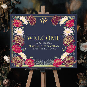 Jardin enchanté Mariage Affiche de bienvenue