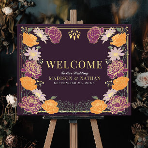 Jardin enchanté Mariage Affiche de bienvenue