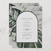 Jardin extérieur Faire-part de mariage arquée (Devant / Derrière)