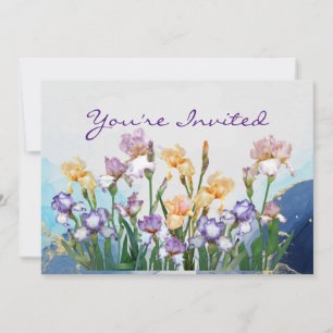 Jardin fête anniversaire Invitation Iris Flower